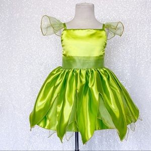 Satin Fairy Tinkerbell Inspired Green Dress Toddler size 4T
